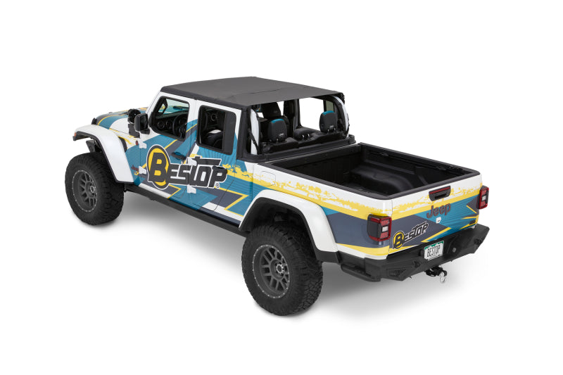 Bestop 24-26 Jeep Gladiator Header Safari Cable Style Bikini (Black Diamond)