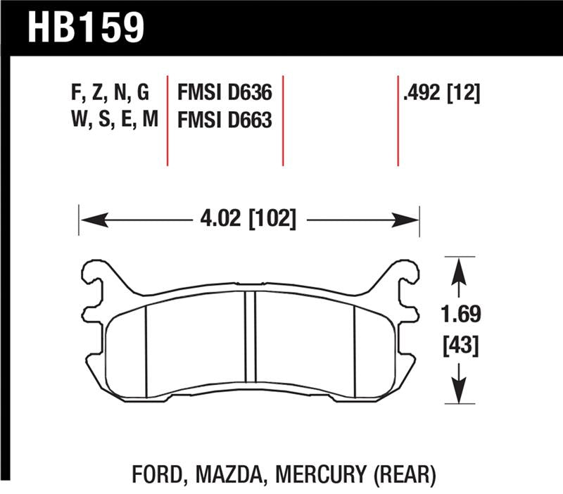 Hawk Performance HB159C.492 HPX Motorsport Brake Pads