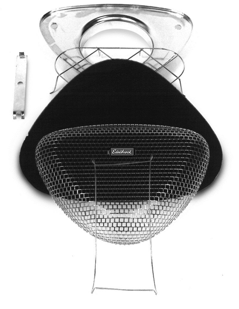Edelbrock 1002 Pro-Flo 1000 Triangular Air Cleaner 11-3/8 x 8-3/8 x 3 in Chrome