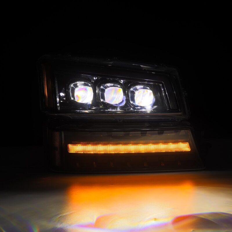 AlphaRex 880254 03-06 Chevrolet Silverado 1500/2500 HD/3500 HD/Avalanche Alpha-Black NOVA LED Projector Headlights