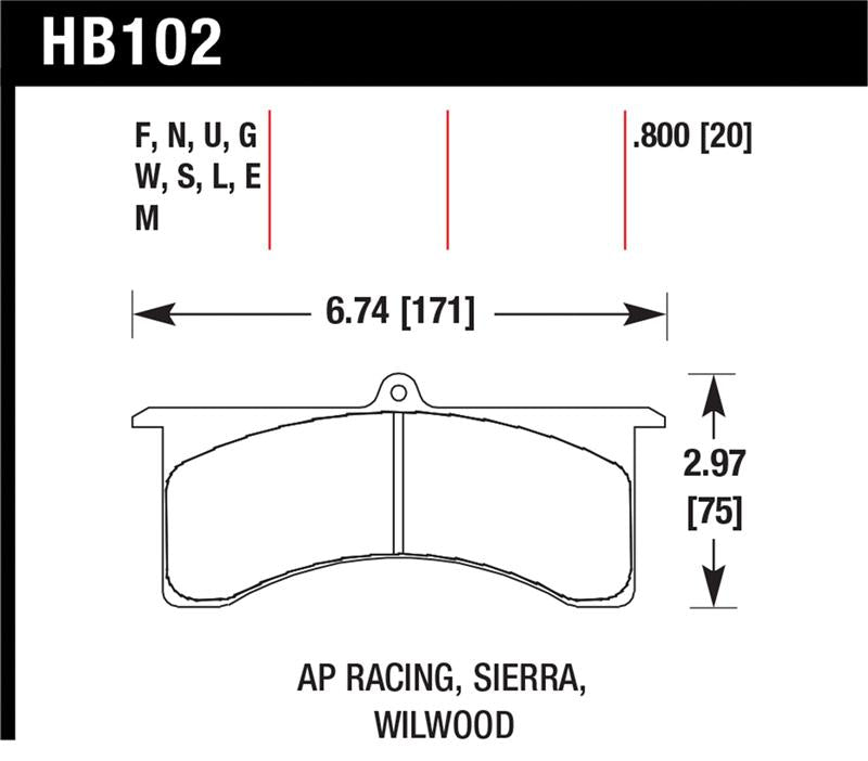 Hawk Performance HB102F.800 HPS Performance Street Brake Pads