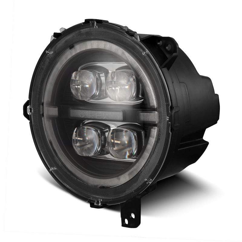 AlphaRex 880868 18-23 Jeep Wrangler JL/Gladiator JT LED Projector Headlights Black with Activation Light/Sequential Signal/DRL
