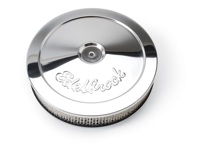 Edelbrock 1208 Pro-Flo Round Air Cleaner 10 in x 3-1/2 in Paper Element Chrome