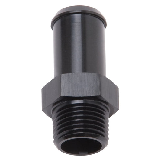 Edelbrock 8187 Hose End Straight 3/8 in NPT to 5/8 in Barb Black Anodized