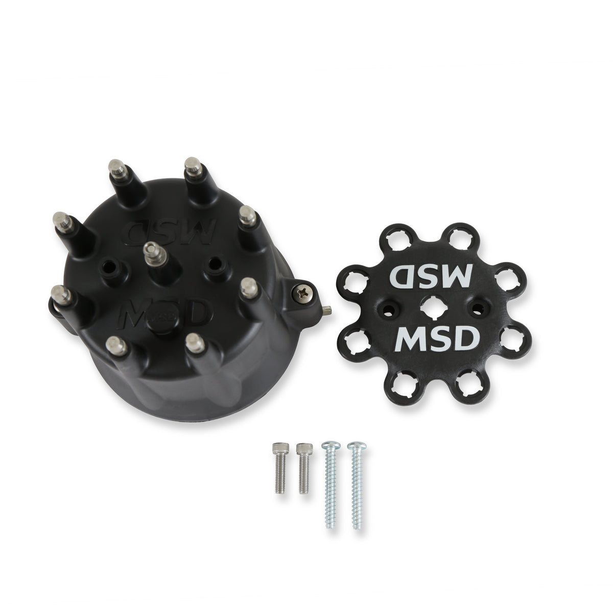 MSD 84333 Distributor Cap - V8 - HEI Terminals - Black - Spark Plug Wire Retainer