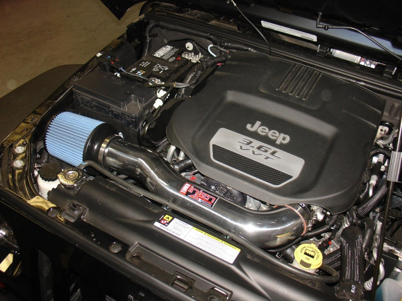Injen 12-18 Jeep Wrangler JK 3.6L V6 Wrinkle Black Short Ram Intake w/ Open Filter - #PF5004WB