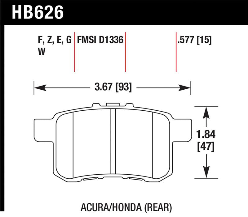 Hawk Performance HB626Z.577 Performance Ceramic Street Brake Pads