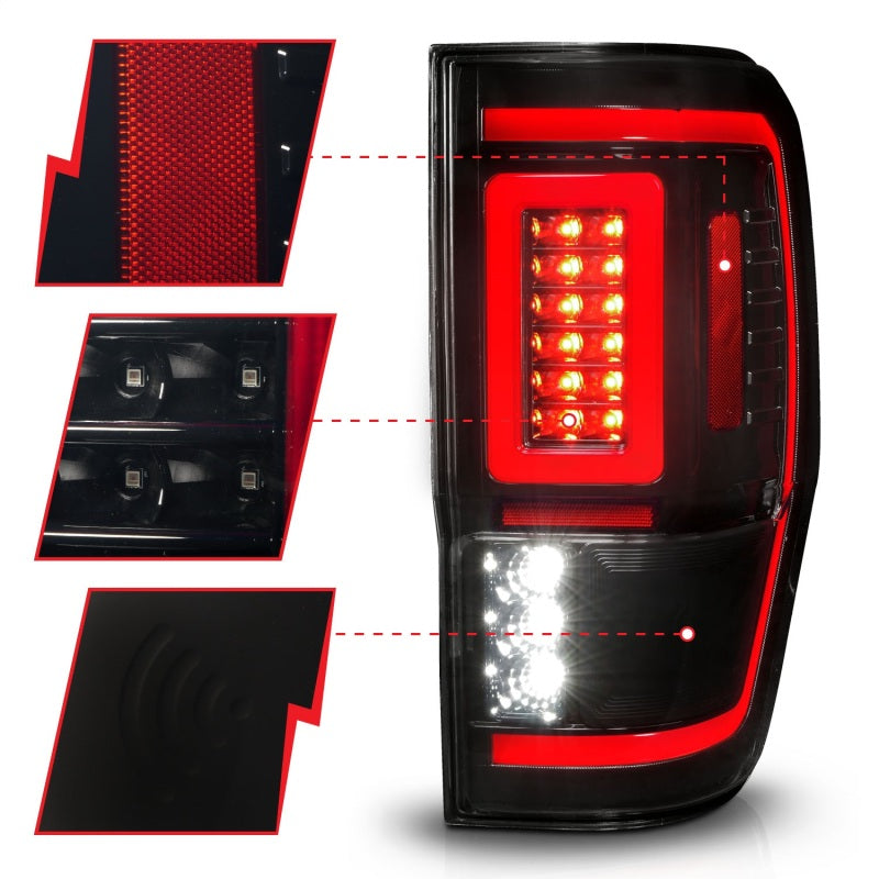 ANZO 2019-2023 Ford Ranger LED Taillights - Smoke Lens w/ Sequential Signal (For All Models)