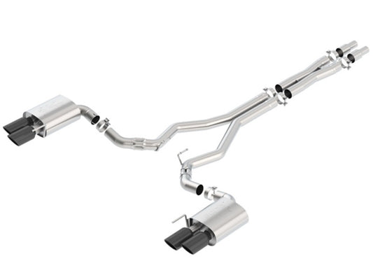 Borla 140746BC 2018 Ford Mustang GT (A/T / M/T) 3in ATAK Catback Exhaust w/o Valves w/ Black Chrome Tips - #140746BC