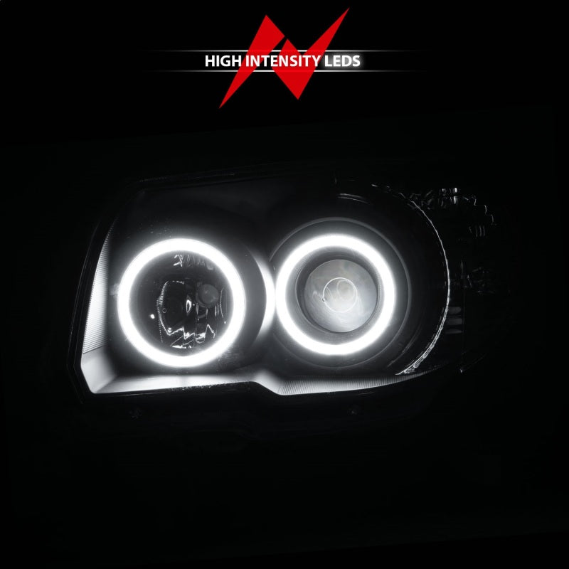 ANZO 2006-2009 Toyota 4Runner LED Projector Headlights - Black w/ RX Halo (No Bulbs Included)