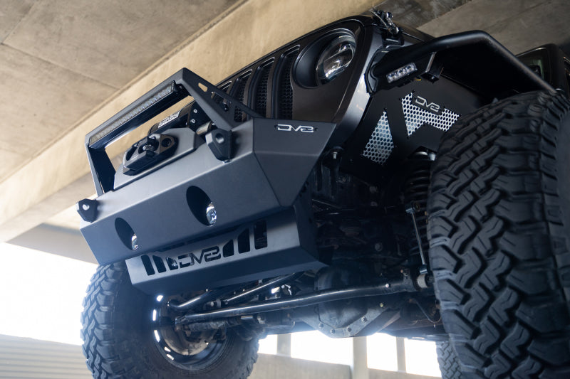 DV8 Offroad 18-23 Jeep Wrangler JL/JT Front Bumper Sway-Bar Disconnect Motor Skid Plate - #SPJL-02