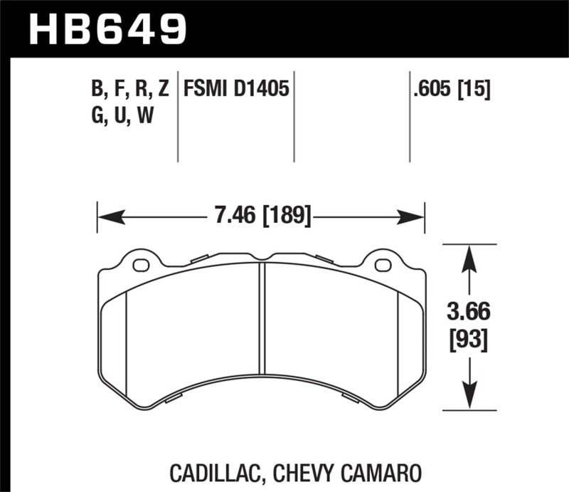 Hawk Performance HB649C.605 HPX Motorsport Brake Pads