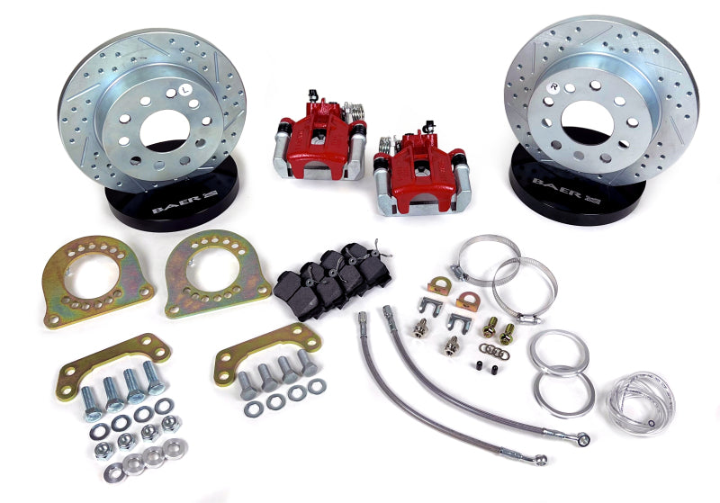 Baer Brakes Ford 8.8in C-Clip Rear Ends 10.5in Classic Series Rear Brake Kit - Red — 5 Lug