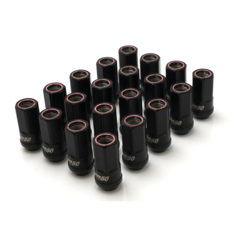 Wheel Mate HR5007BR Muteki HR50 Open End Lug Nuts Black with Red Ring M14x1.50