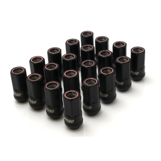 Wheel Mate HR5007BR Muteki HR50 Open End Lug Nuts Black with Red Ring M14x1.50