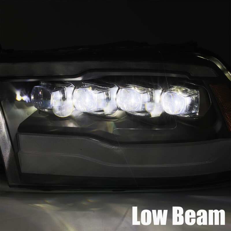 AlphaRex 880590 09-18 Dodge Ram 1500 HD NOVA LED Projector Headlights Plank Style Design Gloss Black with DRL