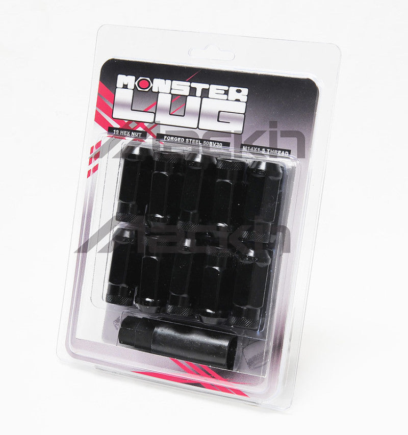 Wheel Mate 33004B Monster Open End Lug Nuts Black 1/2in-20 - Set of 20