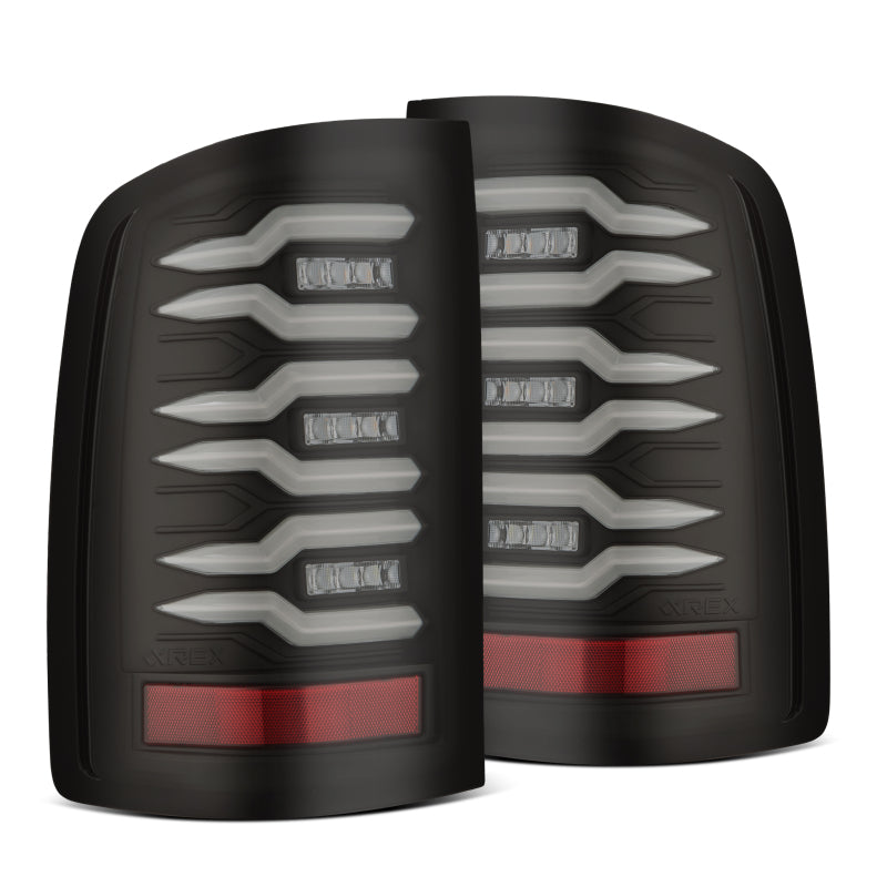 AlphaRex 630060 07-13 GMC Sierra 1500/07-14 2500/3500 HD (No Classic/Dually) Luxx-Series LED Tail Lights Black