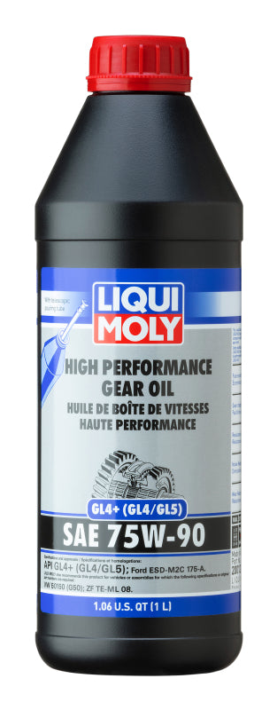 LIQUI MOLY 1L High Performance Gear Oil (GL4+) SAE 75W-90 (20012) - Pack of 6