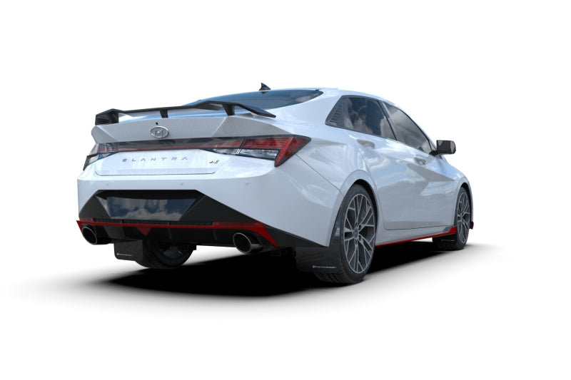 Rally Armor UR Mud Flaps - 2021-2023 Hyundai Elantra, 2022-2023 Hyundai Elantra N - Black/Grey Logo - #MF79-UR-BLK-GRY