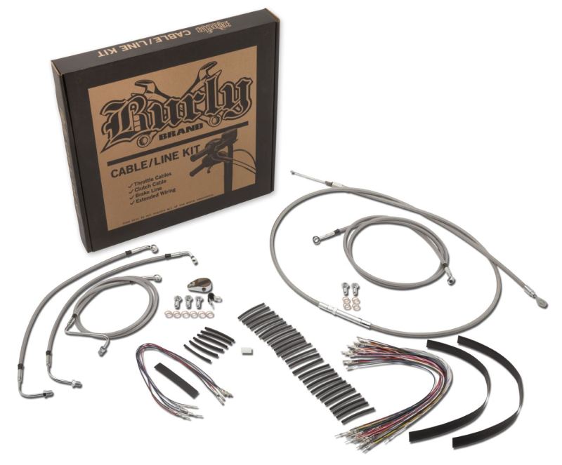 Burly Brand B30-1283 Control Kit 15 in Bagger Bar Stainless Steel for 1997-1999 Harley-Davidson Touring