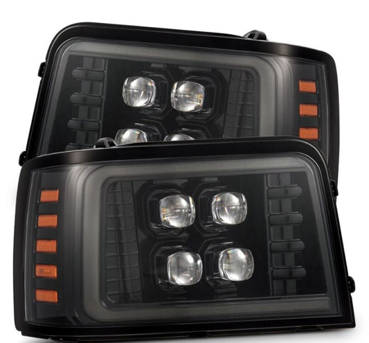 AlphaRex 880269 92-96 Ford F-Series/Bronco NOVA-Series LED Projector Headlight Alpha-Black w/Activation Light Sequential Signal & Switchback DRL