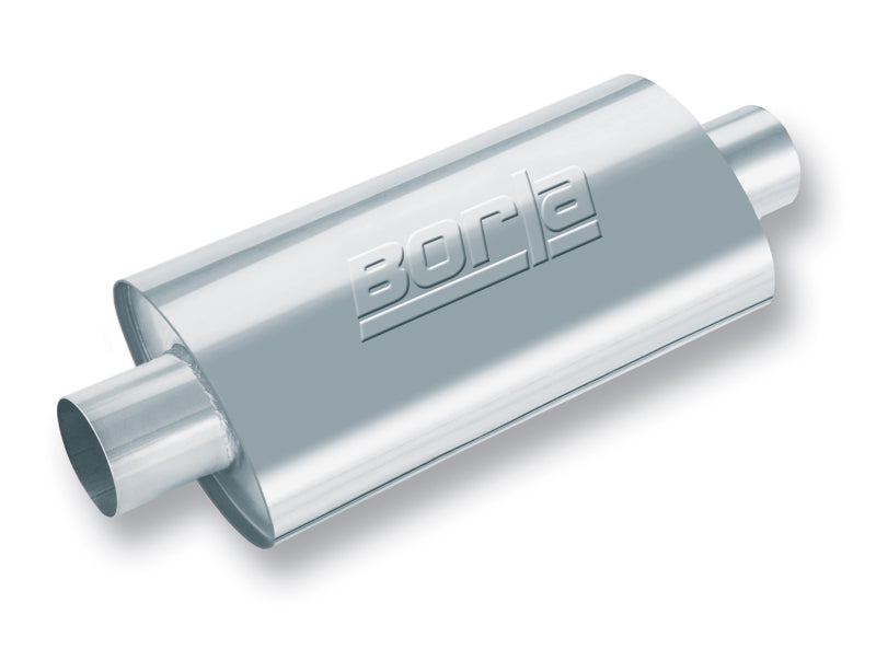 Borla 40942 XR-1 Racing Sportsman 2 1/2 inch Outlet / 2 1/2 inch Inlet 16in Case Oval Muffler - #40942