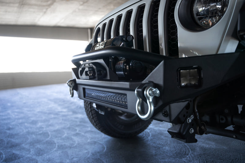 DV8 Offroad 18-23 Jeep Wrangler JL / 20-23 Jeep Gladiator JT FS-7 Mid-Width Winch Front Bumper - #FBJL-07