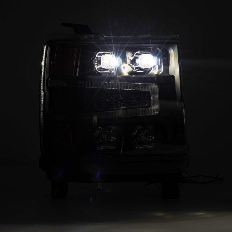 AlphaRex 880237 16-18 Chevrolet 1500 HD NOVA-Series LED Projector Headlights BK with Activation Light/Sequential Signal & DRL (Req 810023)