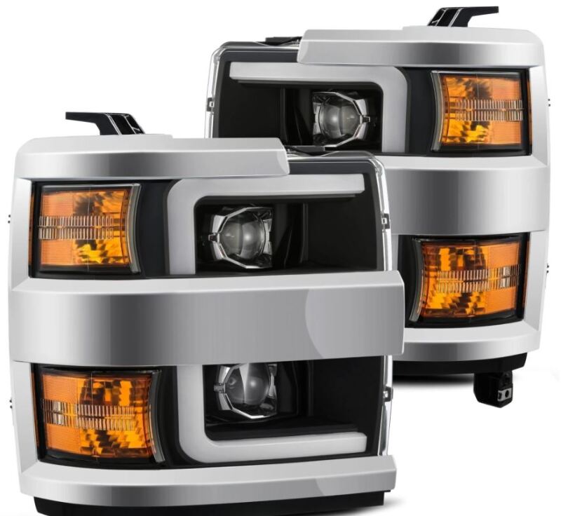 AlphaRex 880098 15-19 Chevrolet Silverado 2500/3500 LUXX-Series Projector Headlights Black w/Activation Sequential Signal & Switchback DRL