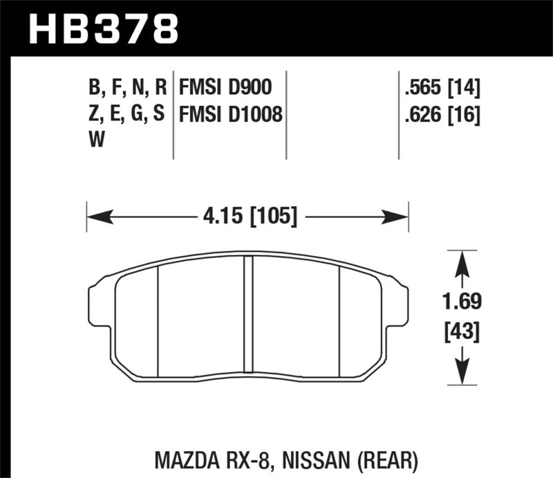 Hawk Performance HB378B.565 HPS 5.0 Street Brake Pads