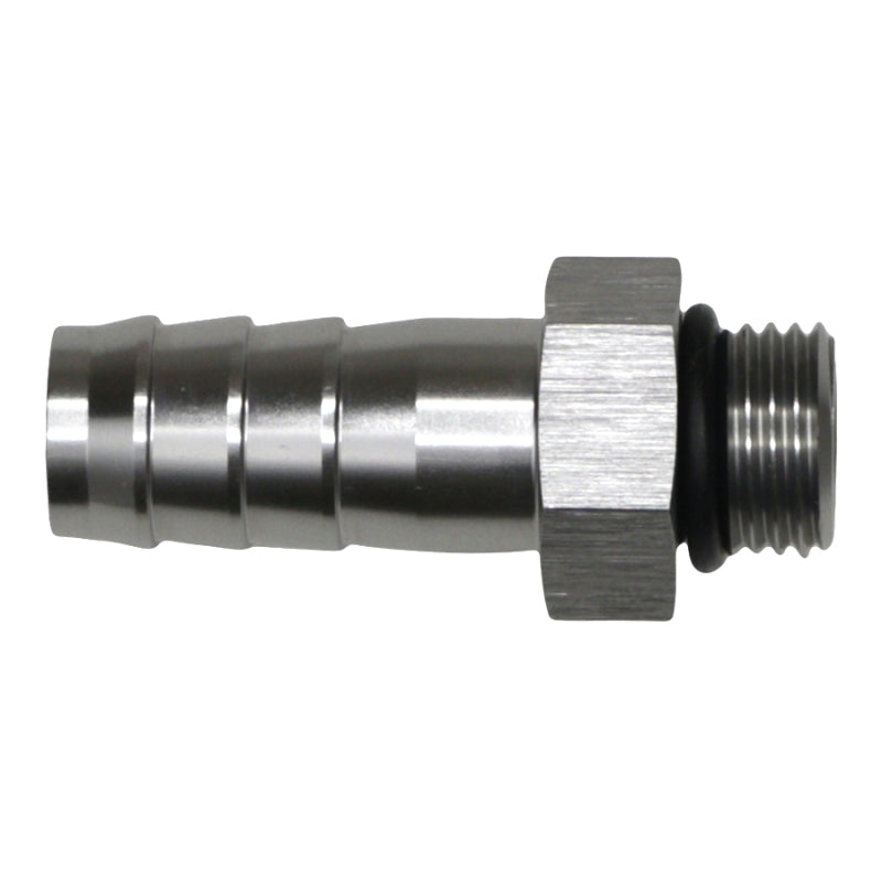 DeatschWerks 6AN ORB Male to 1/2in Male Triple Barb Fitting (Incl O-Ring) - Anodized DW Titanium