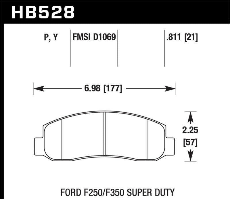 Hawk Performance HB528Y.811 LTS Light Truck and SUV Street Brake Pads