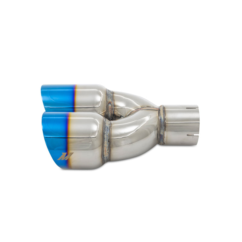 Mishimoto Dual Offset Tips 2.5in Inlet 3in Outlet Slash Cut - Burnt - #MMEXH-TIP-FSTBT