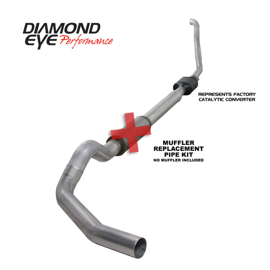 Diamond Eye K5314A-RP 5in Turbo-Back Exhaust Muffler Replacement Pipe - 1994-1997 Ford F-250/F-350 | Aluminized