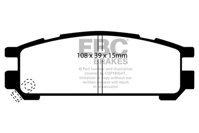 EBC 93-96 Subaru Impreza 1.8 Greenstuff Rear Brake Pads DP2821