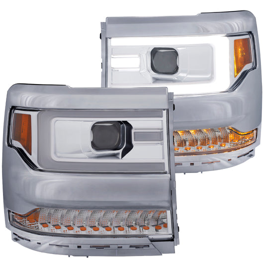 ANZO 2016-2018 Chevrolet Silverado 1500 LED Projector Headlights