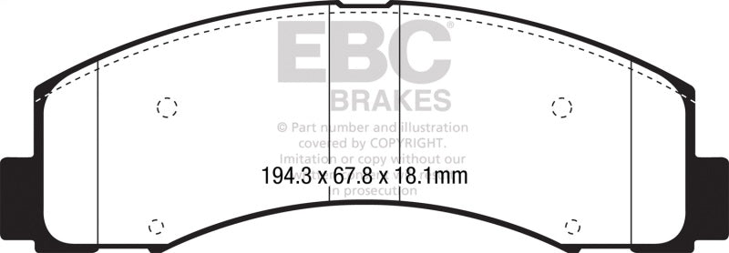 EBC 2018+ Ford F-150 2.7L Twin Turbo (2WD) Extra Duty Front Brake Pads ED93088