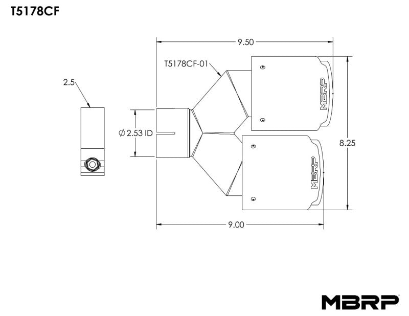 MBRP T5178CF Carbon Fiber Exhaust Tip