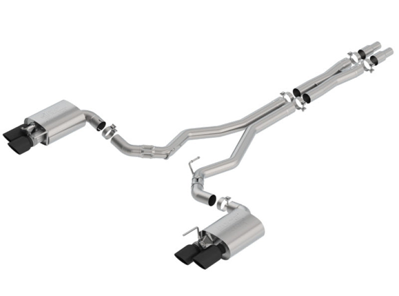 Borla 140743BC 2018 Ford Mustang GT 5.0L AT/MT 3in ATAK Catback Exhaust Black Chrome Tips w/ Valves - #140743BC