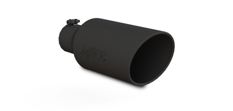 MBRP T5126BLK Exhaust Tip - 7" OD; Rolled End; 4" ID; 18" length | Black Coated