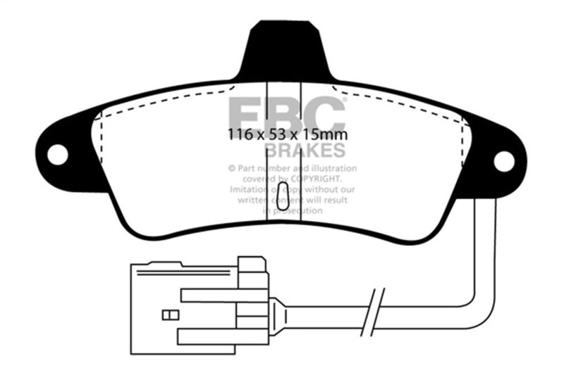 EBC 95-00 Ford Contour 2.0 Yellowstuff Rear Brake Pads DP4965R