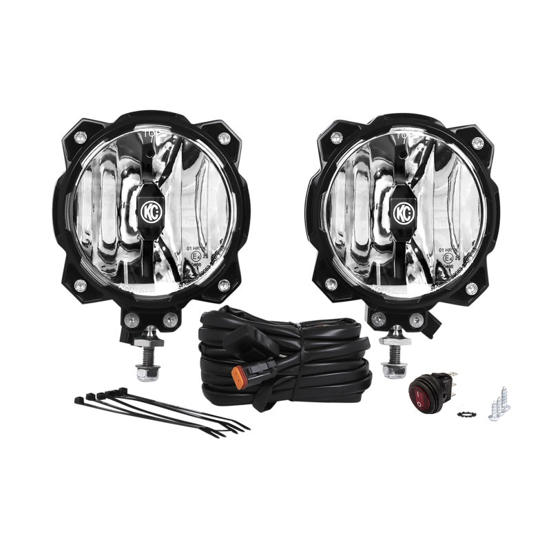 KC HiLiTES 6in. Pro6 Gravity LED Light 20w Single Mount Spot Beam (Pair Pack System)