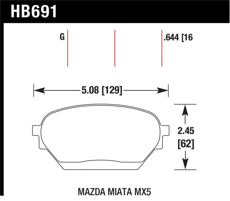Hawk Performance HB691G.644 DTC-60 Motorsport Brake Pads