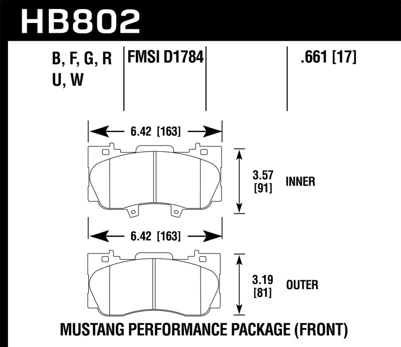 Hawk Performance HB802G.661 DTC-60 Motorsport Brake Pads
