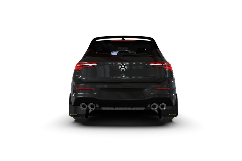 Rally Armor UR Mud Flaps - 2022-2025 Volkswagen GTI / Golf R - Black/Blue Logo - #MF80-UR-BLK/BL