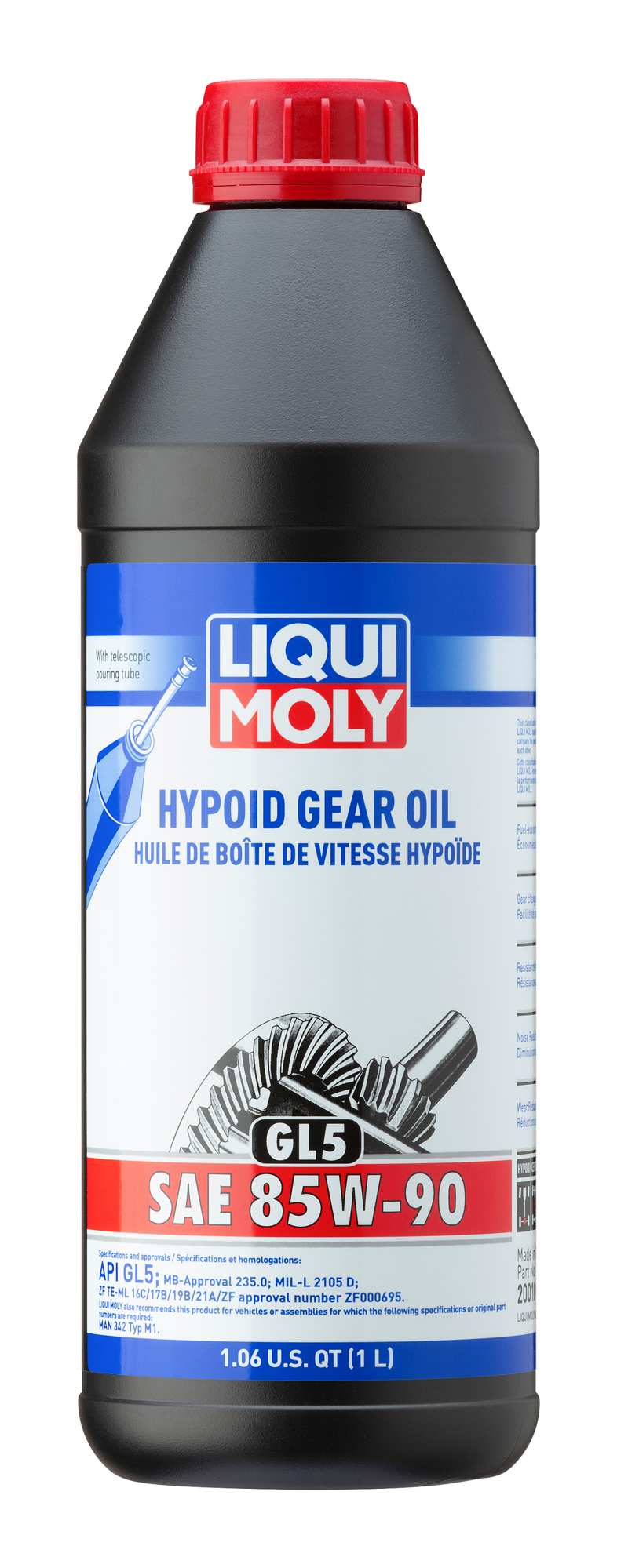 LIQUI MOLY 1L Hypoid Gear Oil (GL5) SAE 85W-90 (20010) - Pack of 6