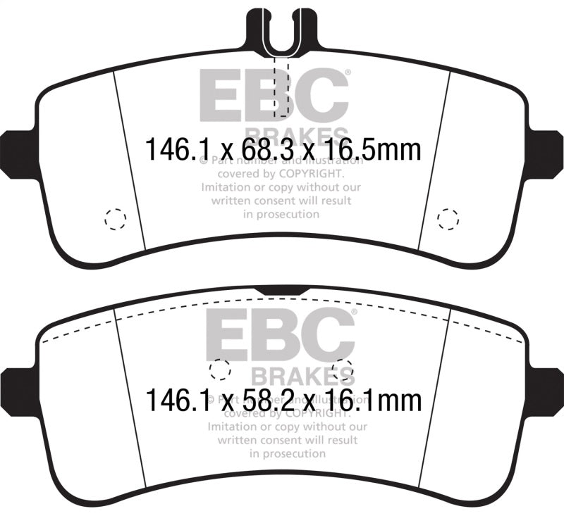 EBC 2015+ Mercedes-Benz C63 AMG (W205) Yellowstuff Rear Brake Pads DP42350R