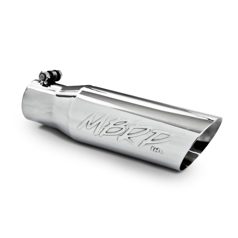 MBRP T5106 Exhaust Tip - 3.5" OD Dual Wall Angled 2.5" inlet 12" length | T304 Stainless