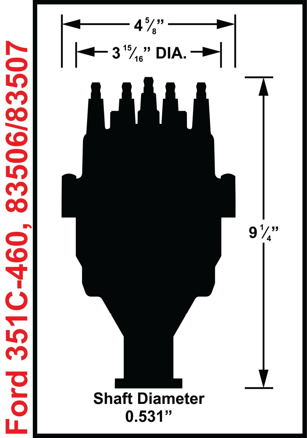 MSD 83506 for Ford 351C-460 Ready-to-Run Marine Distributor